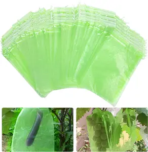 8x12 Inch 100 count Penetrating Light Mesh Bags, Fruit Trees Protection Bag,Garden  Fruit Netting Barrier Bags with Drawstring