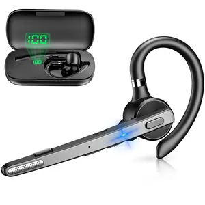 M53 -New bee Bluetooth Headset, 72H Talktime Wireless Bluetooth Earpiece for Cellphone with 500mah Charging Case V5.1 Dual Mic Noise Cancelling Hands-Free Earphones for Office Driver