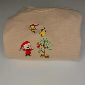 Santa Charlie Brown Christmas Embroidered Sweater Unisex