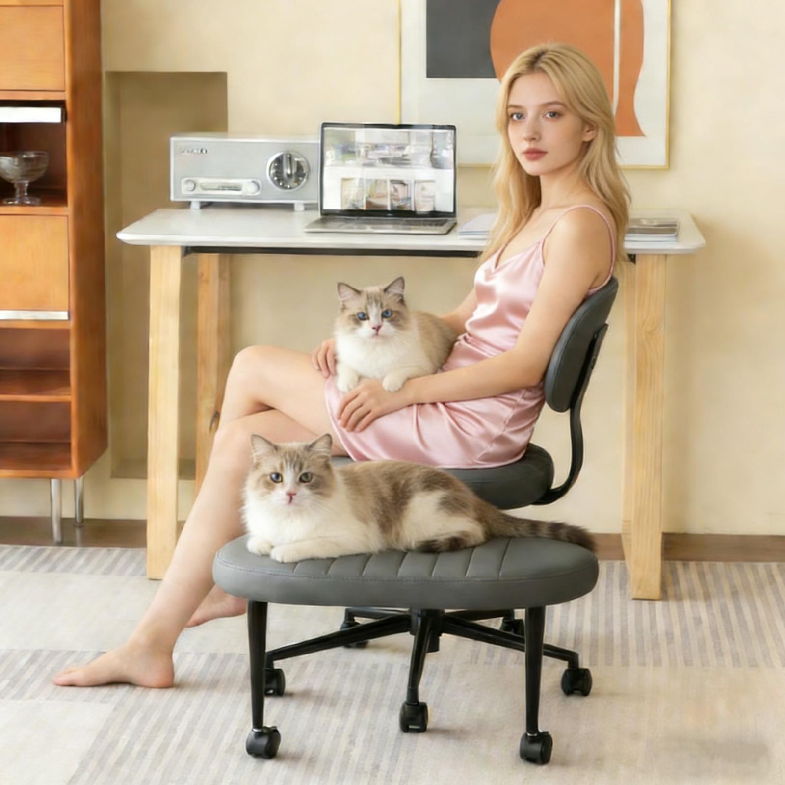 HipyMo Ergonomic Office Chair – Multi-Position Cross Legged Design for Adults, Swivel Meditation & ADHD Fidget Desk Chair with Back Support & Rolling Base