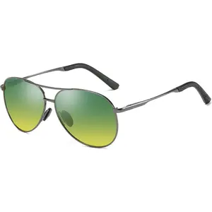 EyeconicFinds Night Driving Glasses Night Vision Aviator Anti Glare Eyewear for Men Women B2294