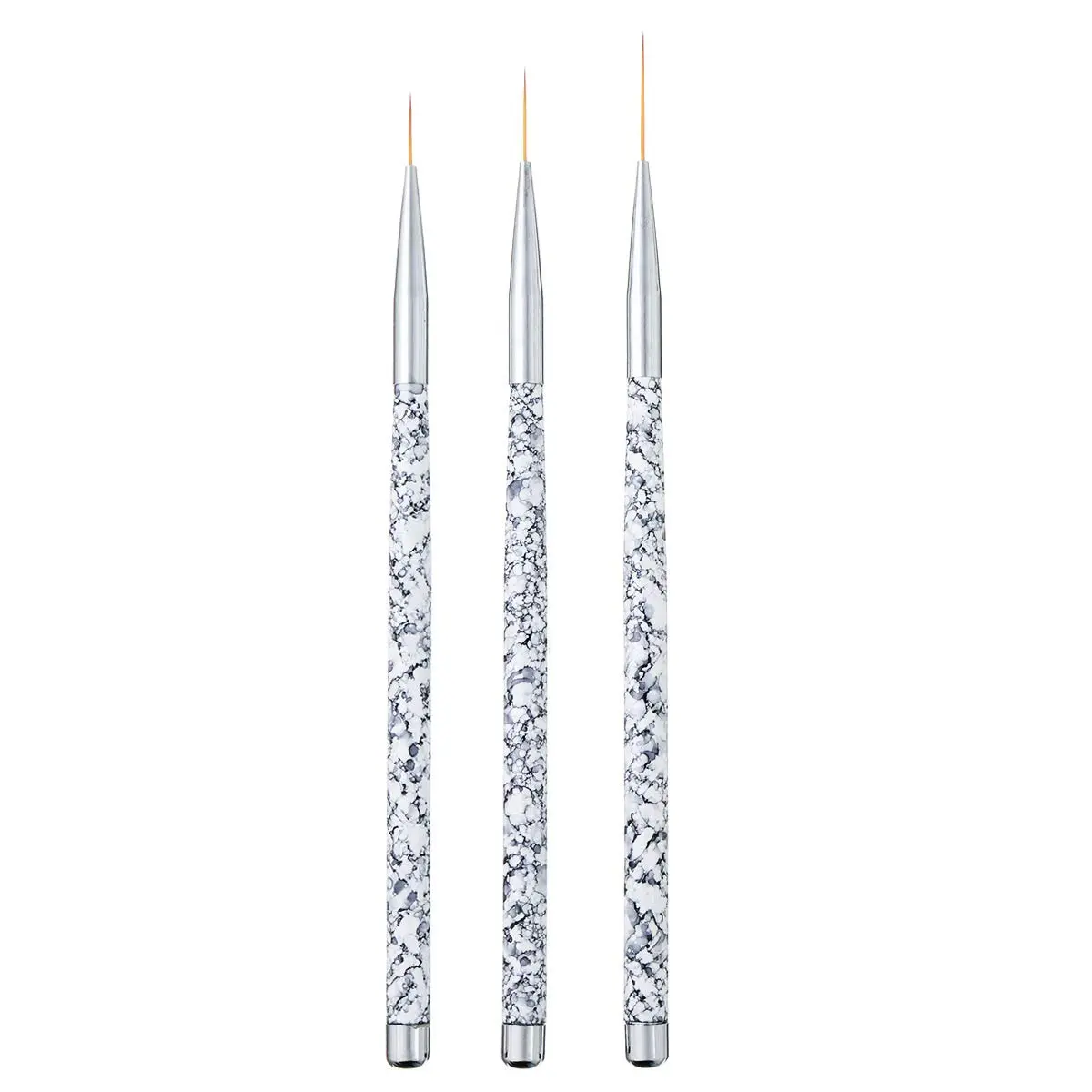 Professional Nail Art Liner Brush UV Gel Painting Acrylic Nail Brushes Striping Brushes for Short Strokes Details Blending Elongated Lines 3 pcs