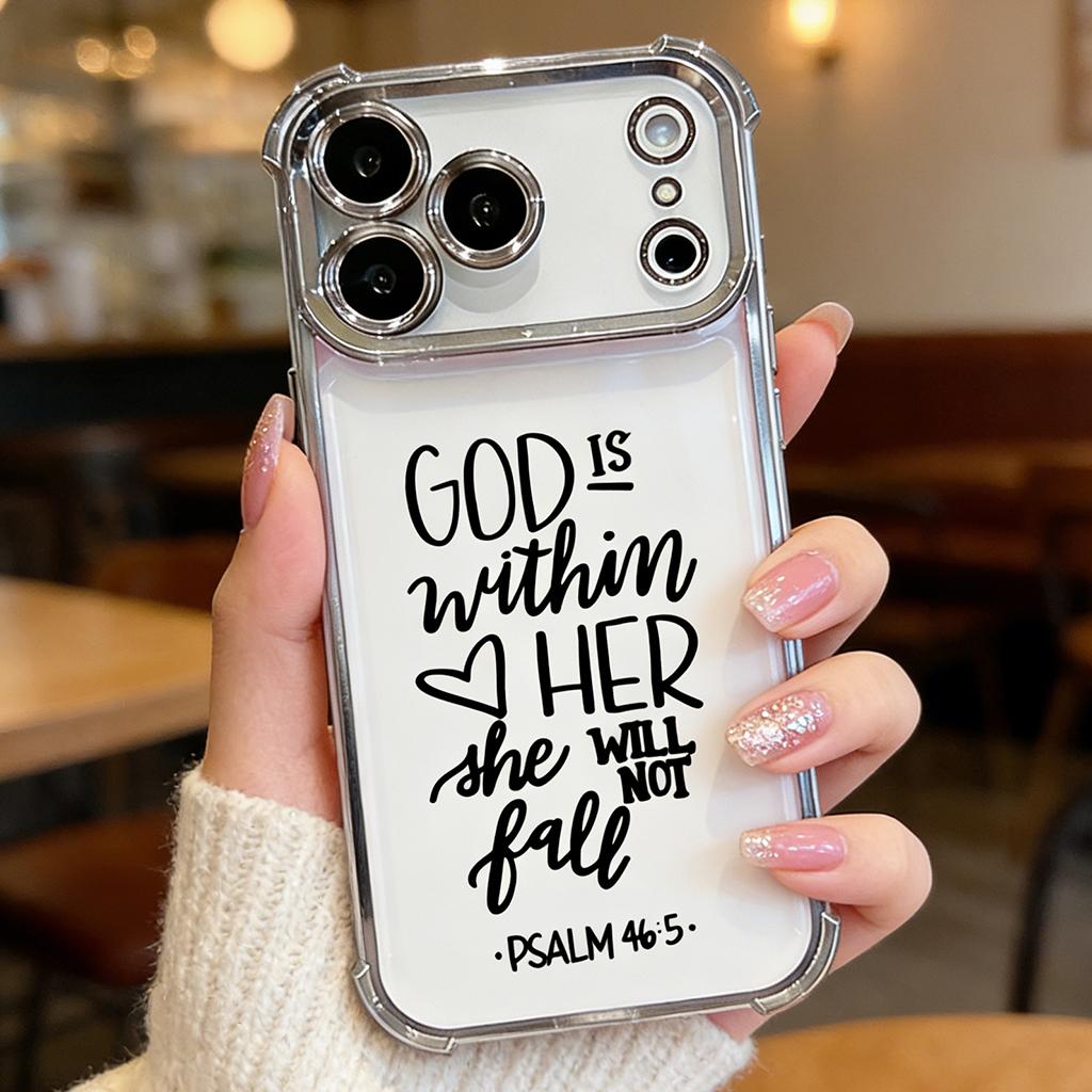 God Is Within Her iPhone Case Psalm 46:5 for iPhone 11 12 13 14 15 16 17 Pro Max Plus Air Minimalist Christian Cover DDSJ-260407022