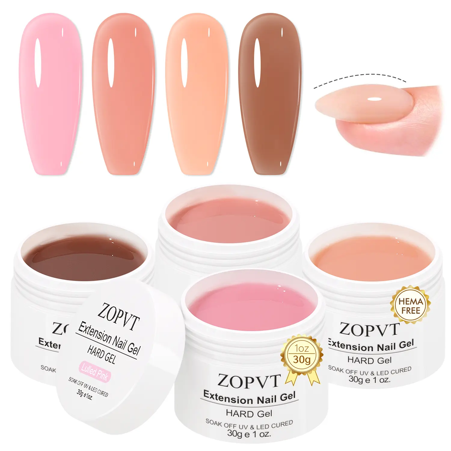Hard Gel Nail Extension Kit, Gel Manicure, 4 Colors, 9-In-1 Sculpture Builder, Suitable for Salon Use, Autumn/winter Gel, Requires UV/LED Lamp, Gel Builder For Nails Kit