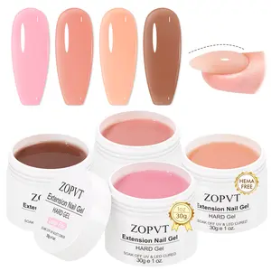 Hard Gel Nail Extension Kit, Gel Manicure, 4 Colors, 9-In-1 Sculpture Builder, Suitable for Salon Use, Autumn/winter Gel, Requires UV/LED Lamp