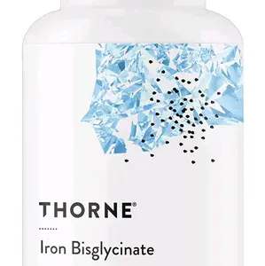 THORNE Iron Bisglycinate - 25 mg Iron Supplement for Enhanced Absorption - Gluten-Free - 60 Capsules - Edible, Fitness