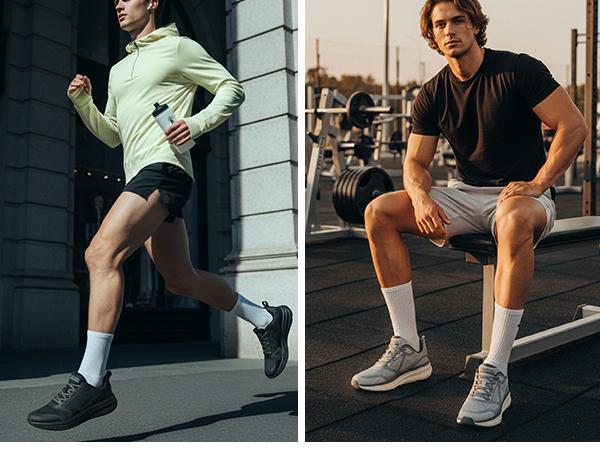 Hawkwell Plus Men's Plus Size Wide Toe Box Trendy Casual Athletic Sports Running Shoes Walking Sneakers