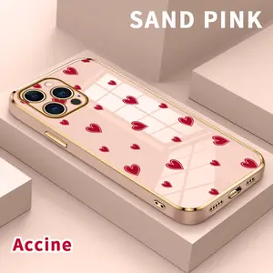 Soft TPU Phone Case for iPhone 17 Pro Max Air 16 15 14 Plus 13 12 11 Hearts in Flight Luxury Electroplating TPU Anti-Slip Bumper Shockproof Cover Gift