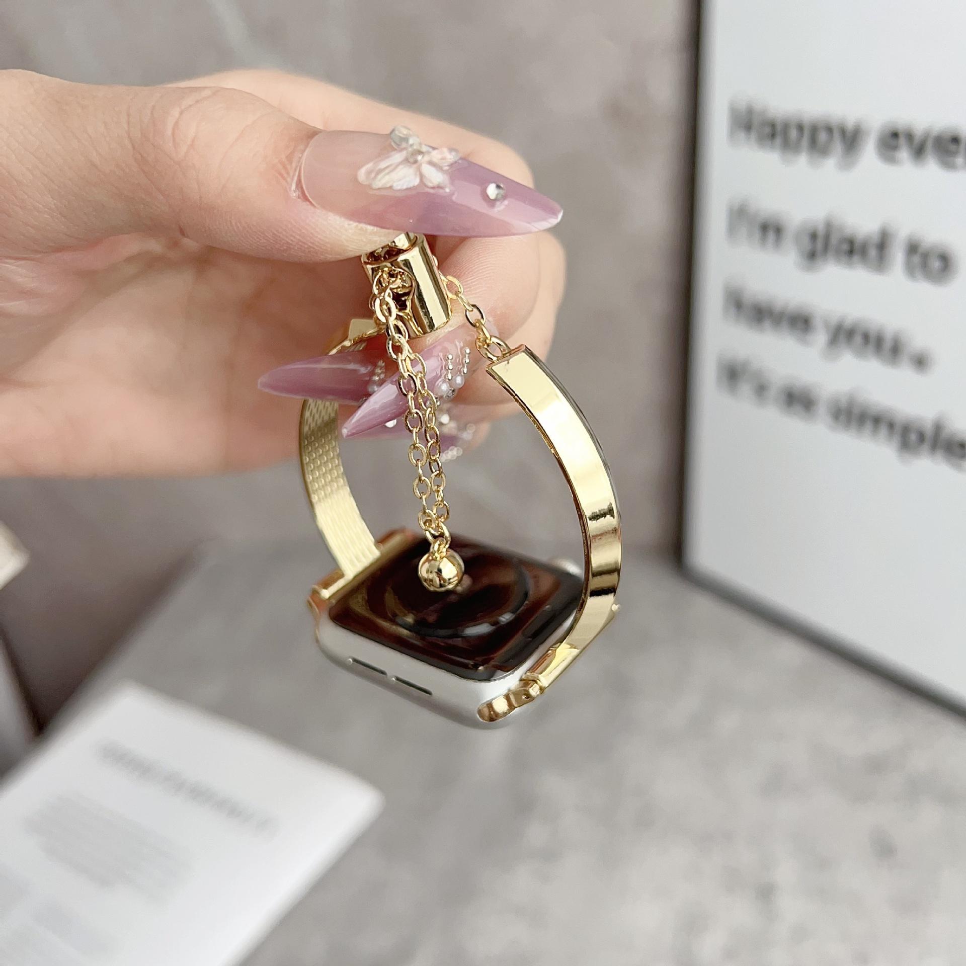 T-Shaped Eco-Friendly Metal Apple Watch Band for Women, Compatible with Ultra, SE & Series 1–10, Minimalist Stylish Bracelet Strap for Everyday & Spring Wear