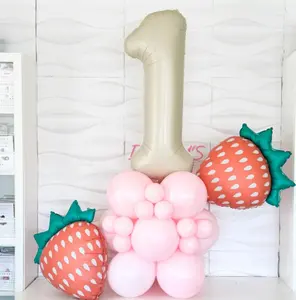 Strawberry DIY Balloon Number Tower - Strawberry Balloons - Berry 1st Birthday - Berry 1st Birthday Balloons - A Berry Sweet One Birthday