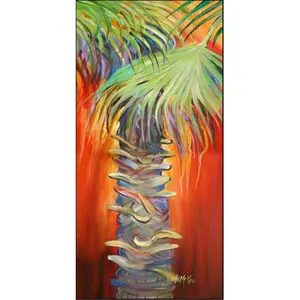 Carolines Treasures  Red Palm Tree Indoor & Outdoor Runner Mat- 58 x 28 in.