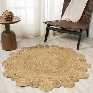 JONATHAN Y Eden Round Natural Jute hippie Circle Indoor Area Rug; for Living Room, Kitchen, Bedroom, Dining Room, Office