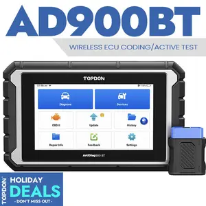 2025 TOPDON AD900BT OBD2 diagnostic tool bidirectional scanner, full ECU coding active test, full system diagnosis, more than 28 services, two years free update