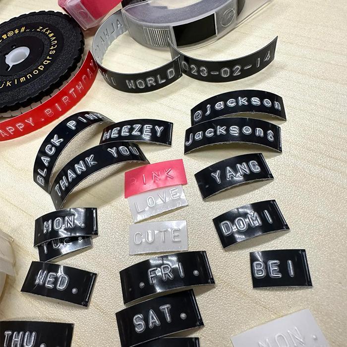 Portable 3D Embossed Label Printer with 2 Free Tape Rolls (9mm x 3m), Refillable, Built-In Cutter for Office & DIY Crafts (Battery Not Included)