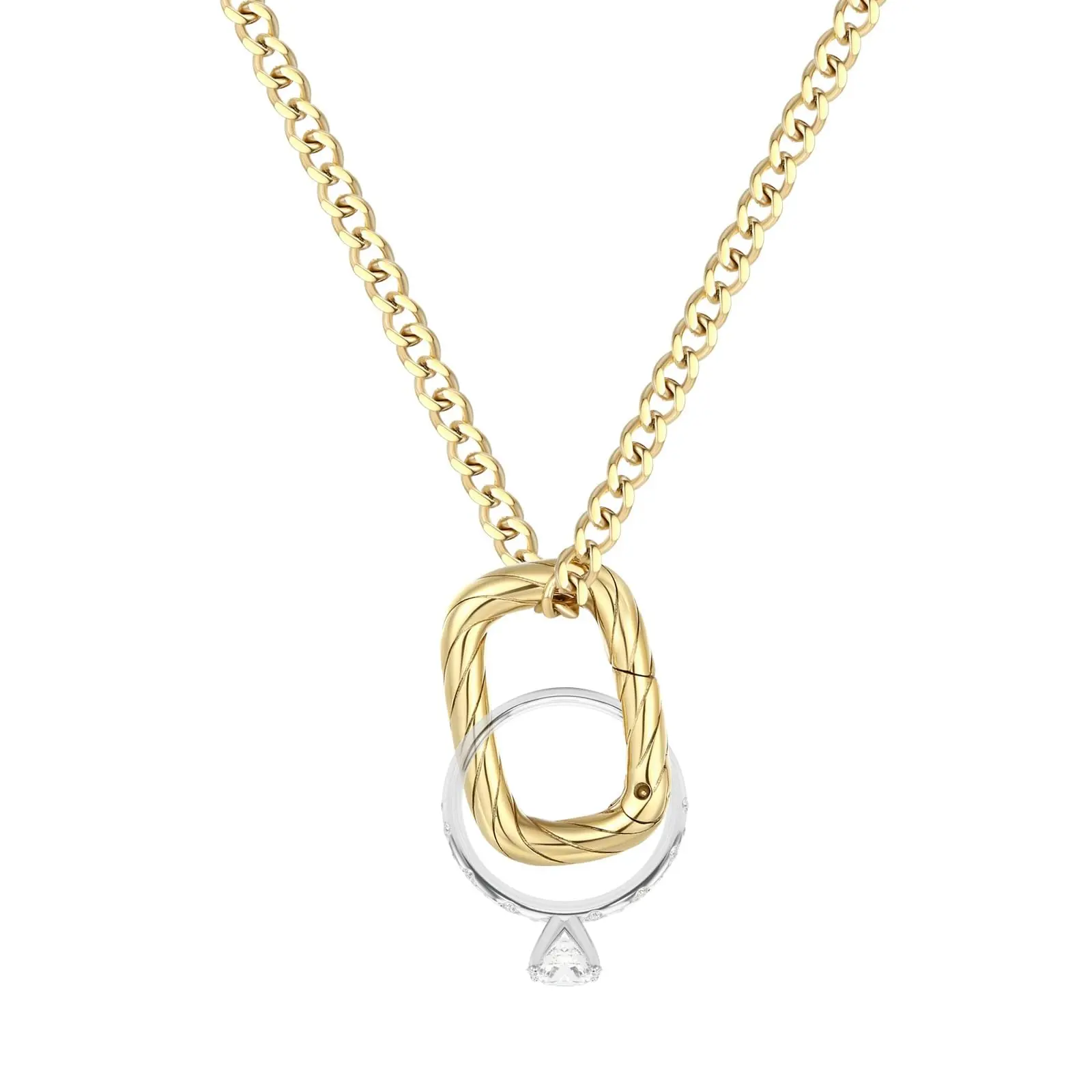 Ring Holder Necklace For Women  Women's Keeper Necklaces Stainless Steel Pendant 16"/18"/20"
