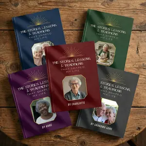 Family Memoir Book — Custom Printed Hardcover of Life Stories and Memories — Personalized Keepsake Gift