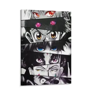 Anime Figure Eye Pattern Poster Modern Wall Art Decor for Home Living Room Bedroom Office School Unique Eye Design High-Quality Paper Vibrant Colors