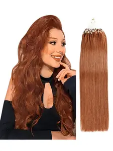 Human Hair Extensions, Micro Loop Hairpieces, Invisible Natural Look, 16-24 Inches, Fashionable Colors, Suitable for Women, Microlinks Hair Extensions, Long Hair, Seamless Extensions