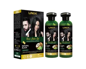 Natural Black  Hair Color Gel | Ammonia-Free Formula | 2 Bottles (250ml Each) | Easy Mix for Rich, Long-Lasting Gray Coverage