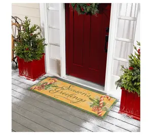 Evergreen 60"x24" Season's Greetings Coir DoorMat