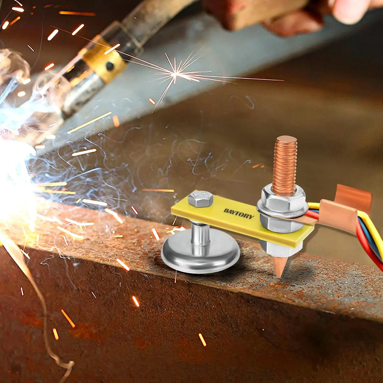 Upgrade Magnetic Welding Support Ground Clamp Tools | Welding Magnet Head Strong Magnetism Large Suction, Copper Tail Welding Accessories Stability Clamps