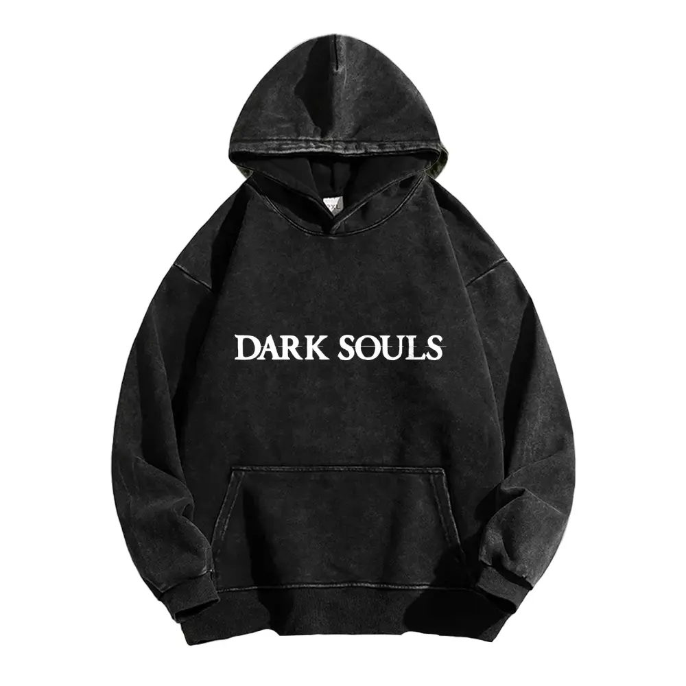 Dark souls | Retro Thickened Vintage Hoodie, American Washed Style