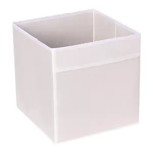 Unique Bargains Shelves Closet Fabric Storage Bin for Organizing Clothes Books 1 Pc White 11*10.5*10.5in