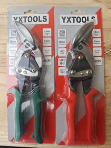 6510C 2-Piece Aviation Snip Set, Left and Right Angled Cutting Shears, Forged Blades with Safety Lock, Kush'n-Power Ergonomic Grips for Metal Fabrication