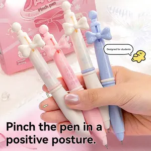 4pc Cute Bow Gel Pens Set, Stylish High-Quality Colorful Stationery Pens for School & Office, Unique Gift for Creative Girls
