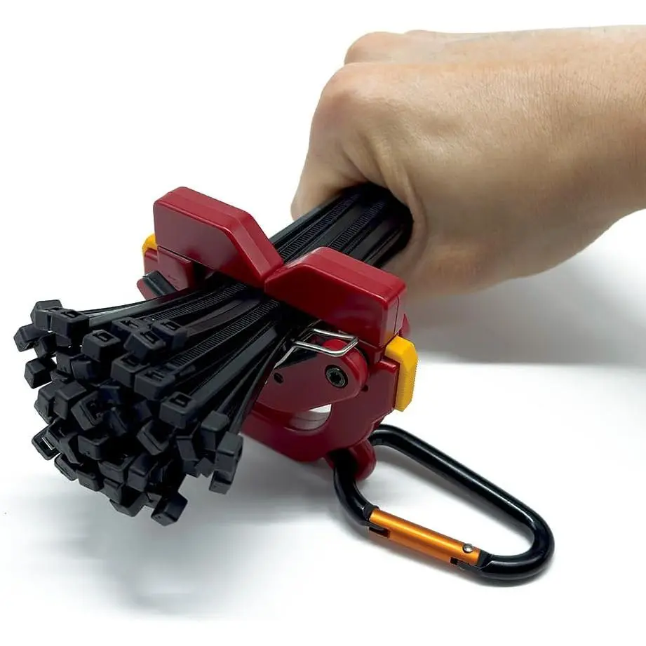 One Touch Cable Tie Holder/Zip Tie Organizer (Red)Minimizes interruptions during cable bundling tasks