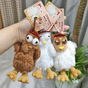 Plush Chicken Toy Keychain Backpack Hanging Decoration, Cute Desk Ornament, Soft Plush Material, Perfect Gift for Kids & Adults
