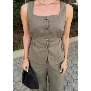 Extra Olive Set Vest Top