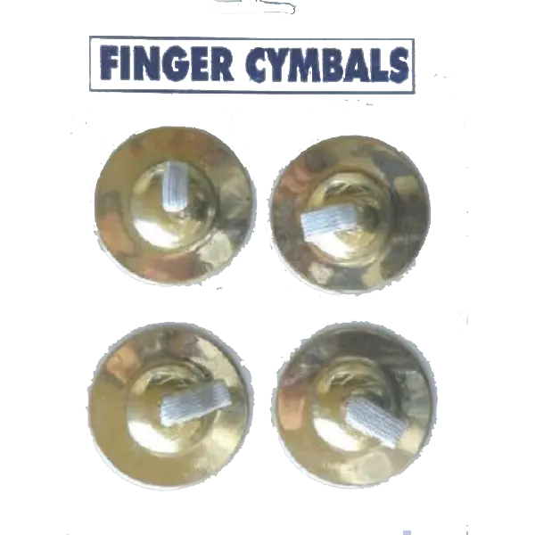 2 Pairs of Brass Finger Cymbals, Packaged on a See-Through Card - Percussion Instrument for Toys & Hobbies
