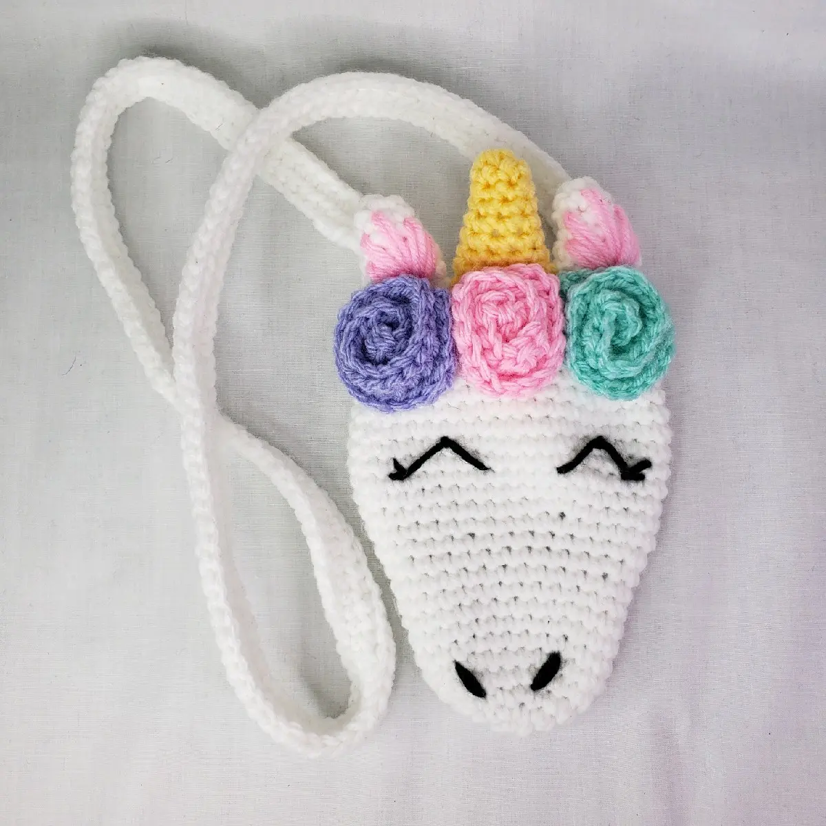 Unicorn Purse (handmade crotchet) Floral Crossbody