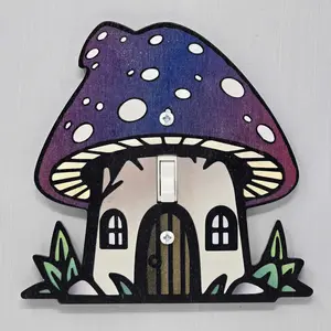 Mushroom Hut Light Switch Cover Garden Gnome Magical Psychedelic Drugs Trippy