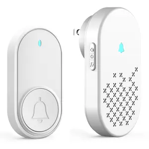 Wireless doorbell, plug-and-pe wireless range up to 1000 feet, 33 kinds of music melodies, 4-level volume adjustment, suitable for residential, apartments and commercial places