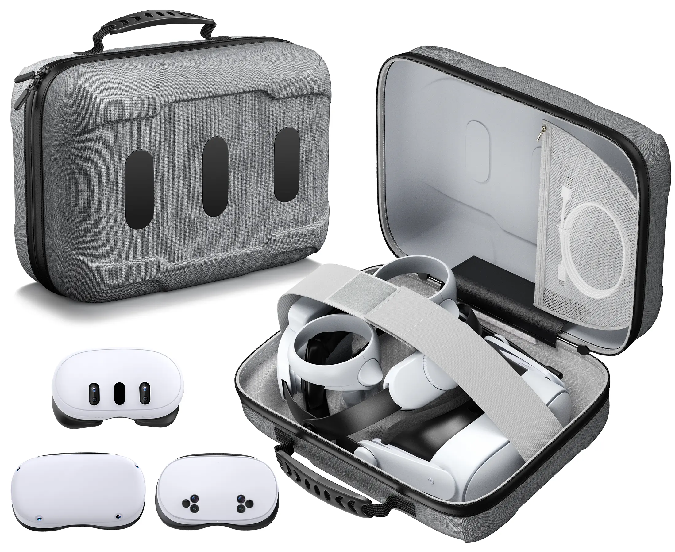 BEBONCOOL Carrying Case for Meta Quest 3S/3/Quest 2 & Vision Pro – Compatible with Official/Elite Strap, Controllers & Accessories – Ideal for Travel & Home Storage