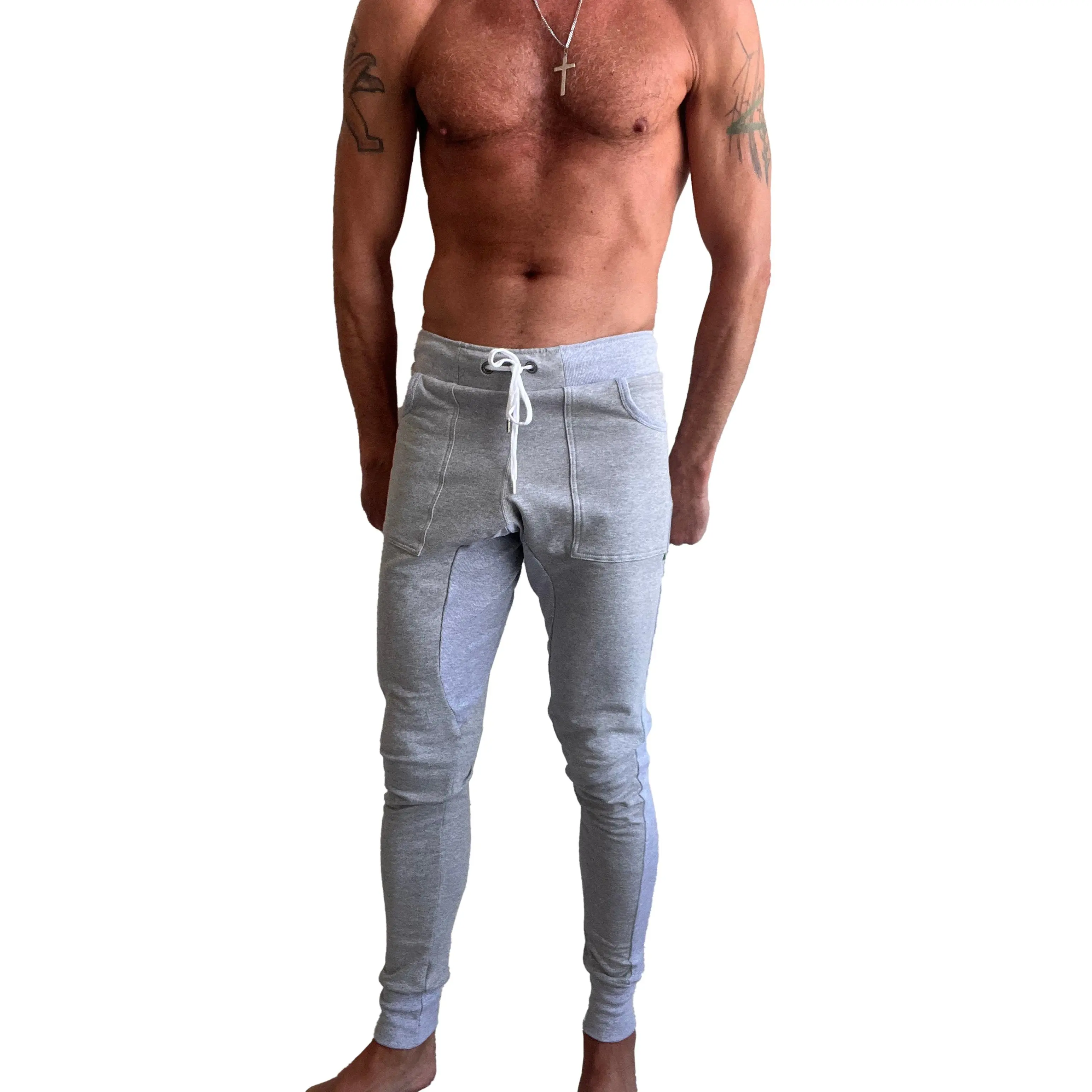 **Winter Edition** Luxury-Fleece Long Cuffed Jogger & Yoga Sweat Pants (Light Heather Grey)