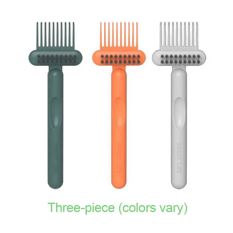 Unisex 3-Pcs Mini Hair Brush & Comb Cleaner Set - Dual-Ended Grooming Rake, Hair Removal Brush for Build-Up Removal, Pocket-Size Portable Tool for Professional/Home Use