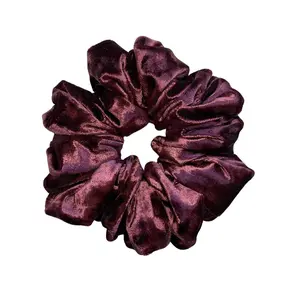 FIGGY XL Hair Scrunchie - Maroon Velvet Material, Reduces Headaches & Hair Breakage, Soft and Elegant Style, Handmade in the USA