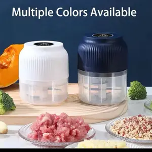 Electric Garlic Chopper, USB Rechargeable Electric Food Chopper, Mini Portable Vegetable Chopper, Garlic Grinder, Onion Chopper, Vegetable Blender, Suitable for Garlic, Ginger, Chili, Fruits, Meats, Etc. father gift