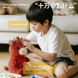 AI Kids Early Education Machine Smart Talking Storyteller Baby Interactive Companion Toy Plush AI Toy for Toddlers Educational & Cognitive Development Voice Conversation Function Safe Soft Material Suitable for Babies & Preschoolers