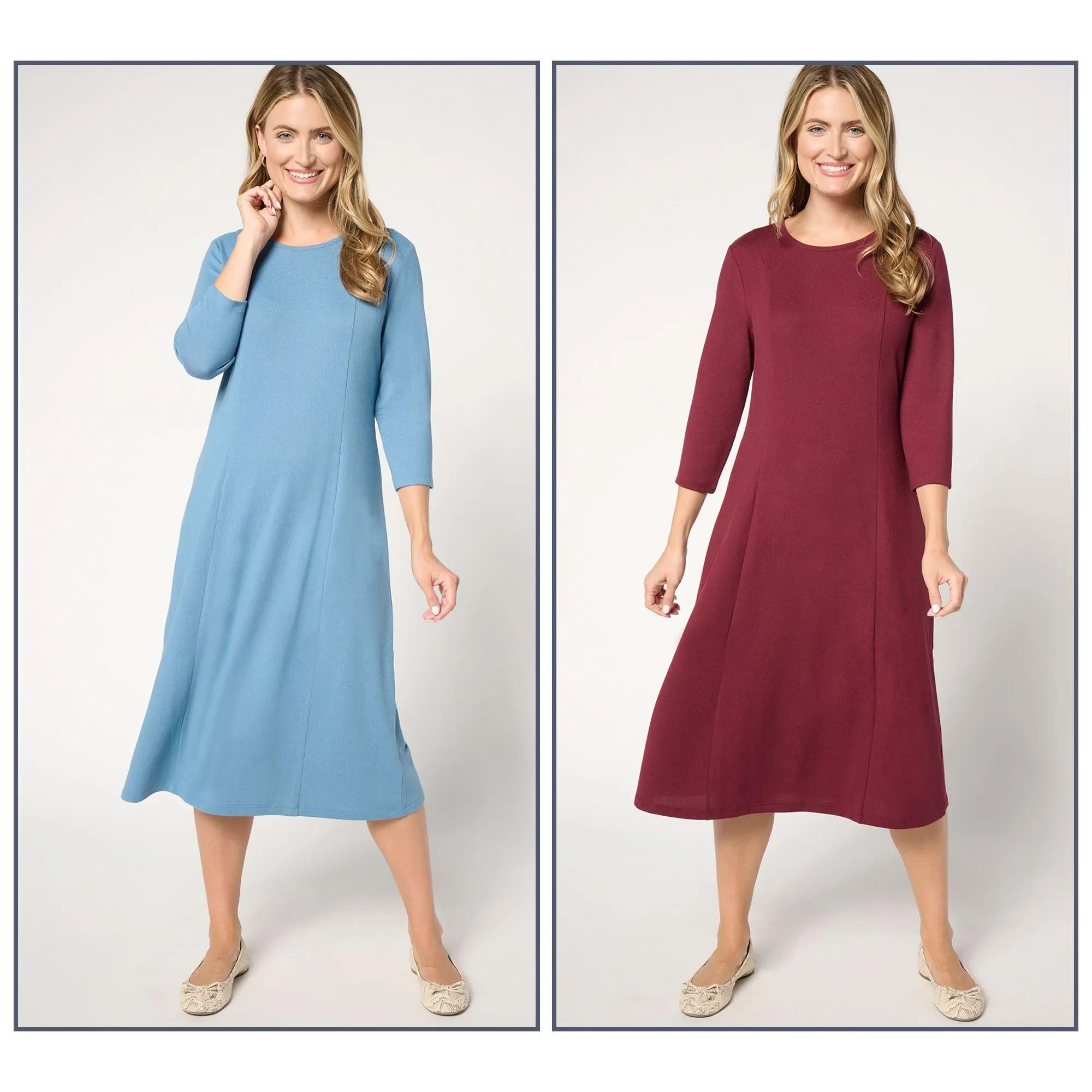 Denim & Co. Essentials Tall Heavenly Jersey Dress 2-Pack