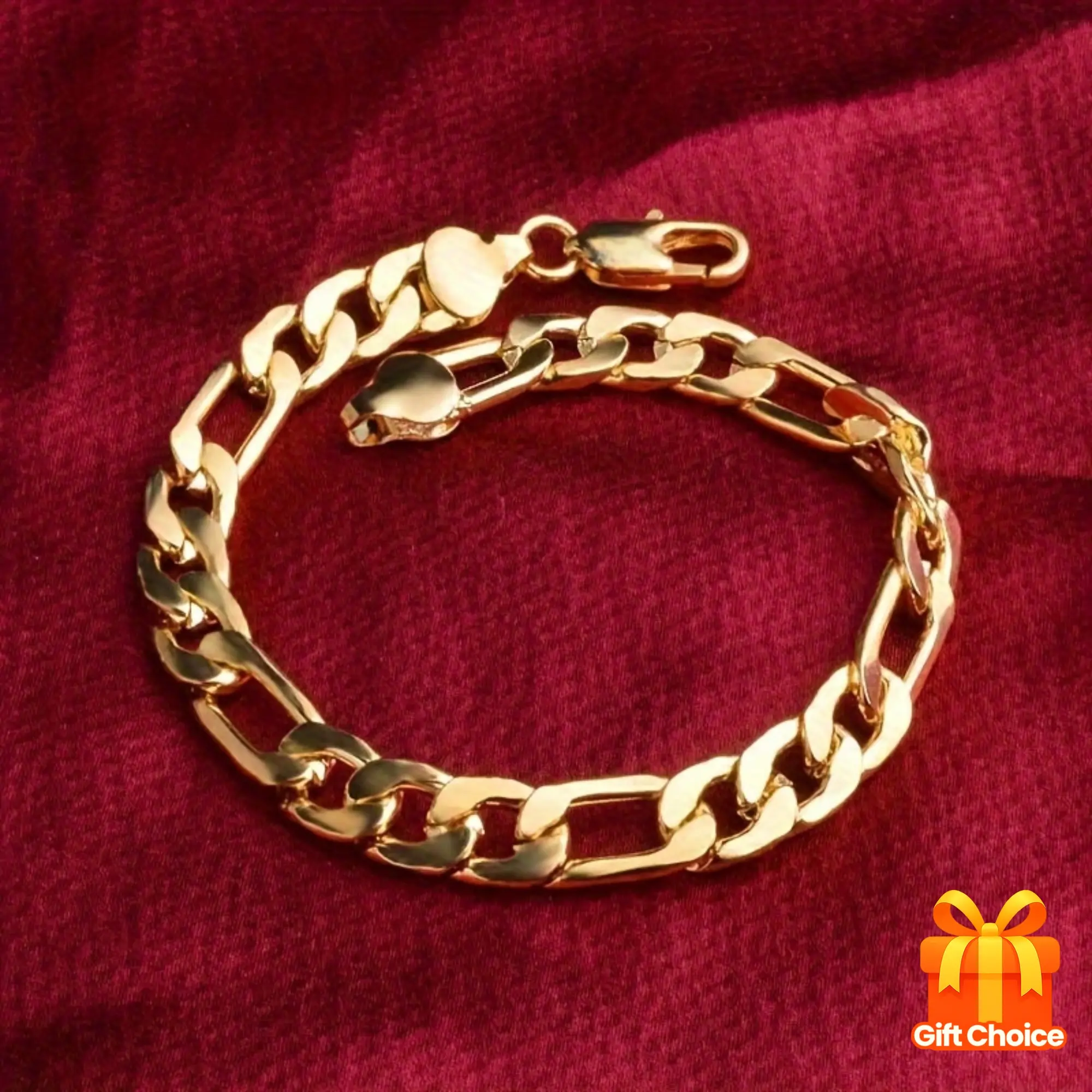 Men's Elegant Hollow Chain Bracelet with Lobster Claw & Heart Charm - Sturdy Golden-Tone Alloy Jewelry, Unique Link Design for Birthdays, Valentine's Day Gifts & Special Occasions, Luxury Gift Accessory, Sophisticated Accessory