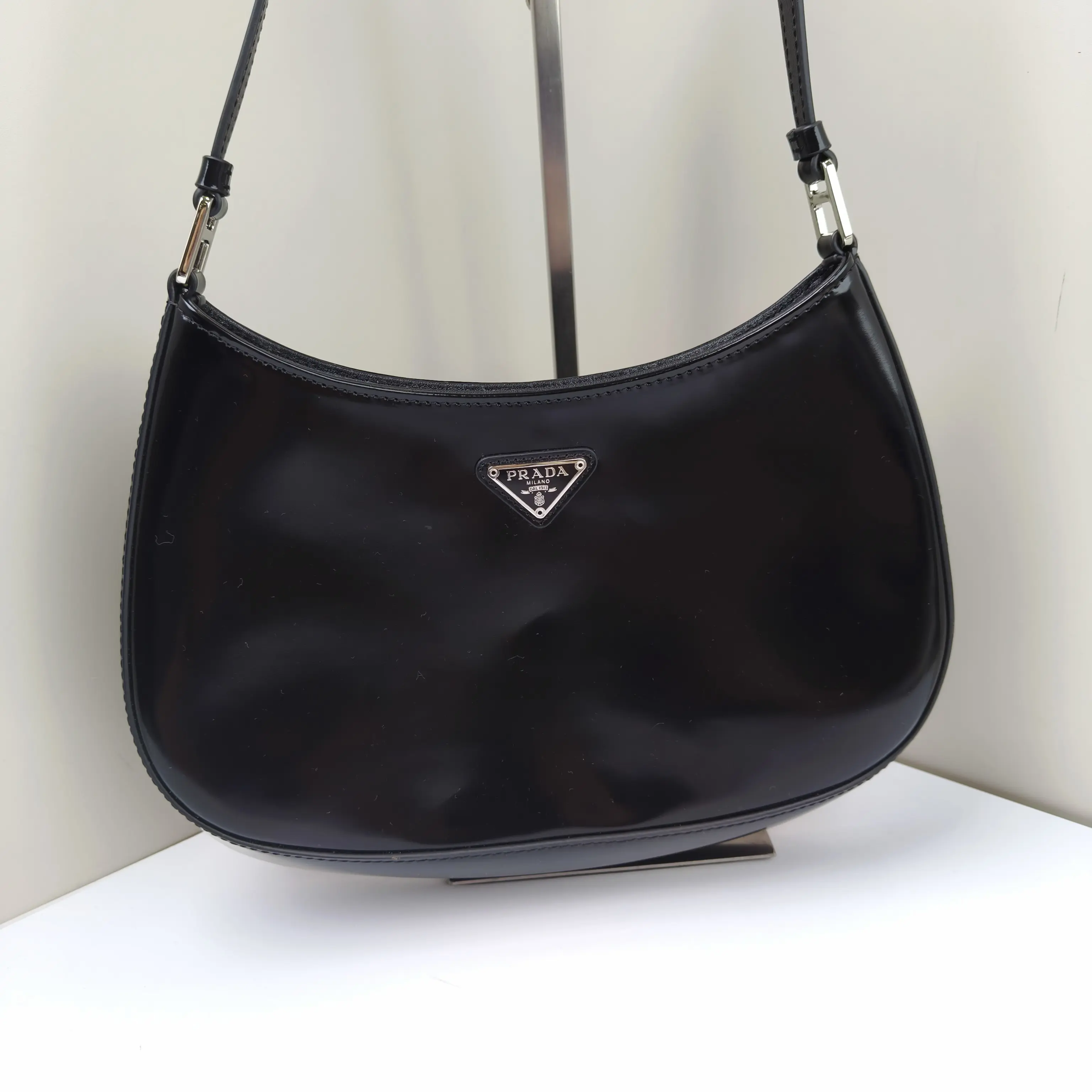 Pre-owned PRADA Spazzolato Shoulder Bags Cleo Black CPU0731