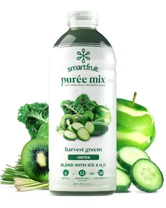 Smartfruit Harvest Greens + Detox – 100% Real Fruit Purée with Kiwi, Cucumber, Kale, Spinach, Lemongrass, Apple, Banana – Great for Smoothies, Juice, Yogurt, Cocktails, Teas & More – 48oz