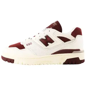New Balance 550 'Sea Salt Classic Crimson' Men's/Unisex Sneaker Round Toe Laces All Seasons Durable Rubber Sole Breathable Mesh Upper