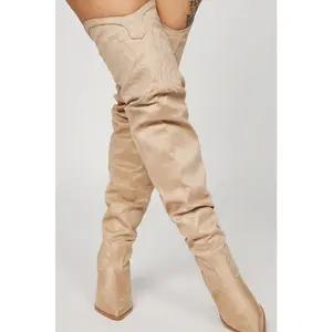 Nashville Babe Thigh High Cowboy Boots - Nude I