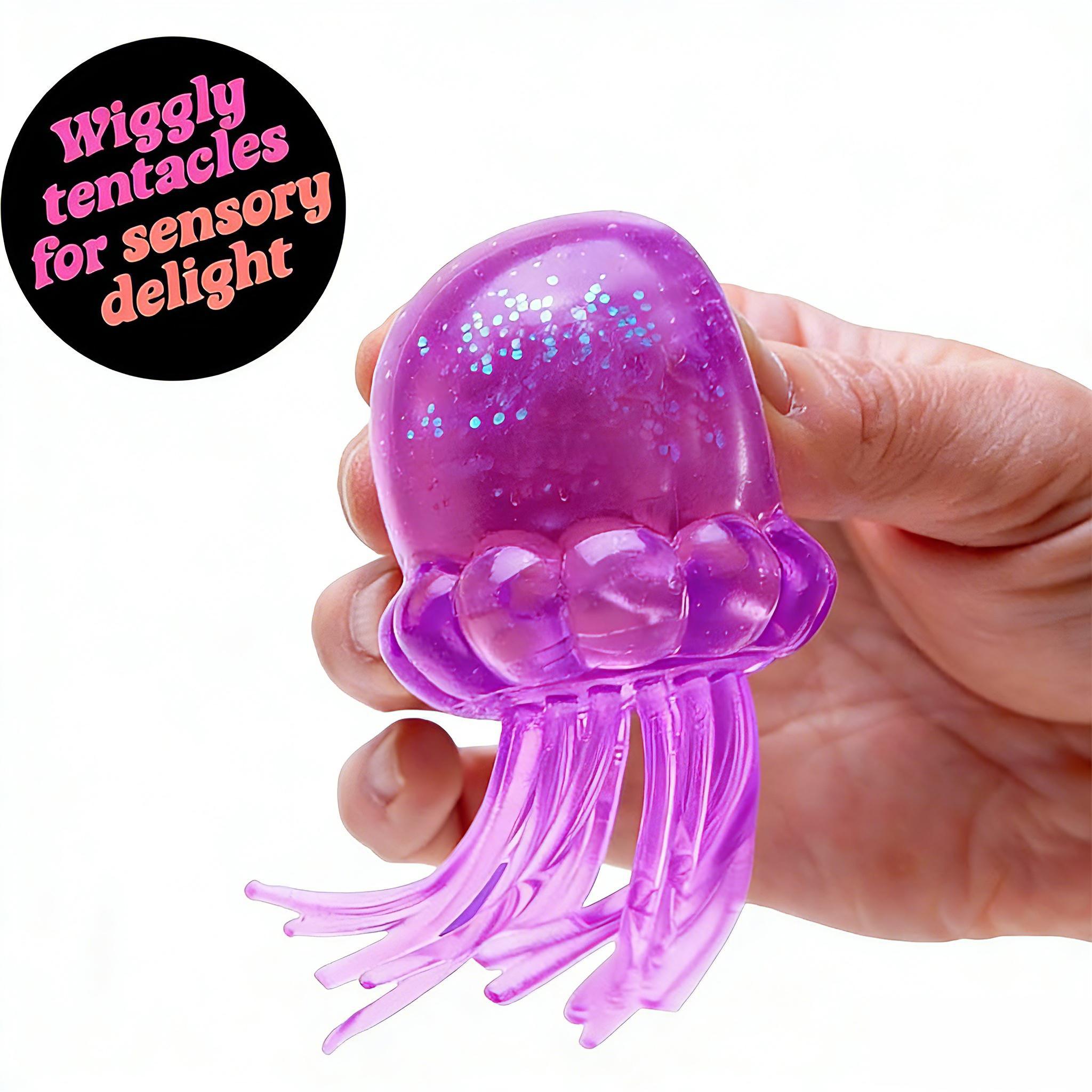 Soft Gel Filled Sensory Squeeze Toy Stretchy Elastic Squishy Stress Relief Ball Calming Anxiety Reducing Hand Fidget Cute Relaxing Jelly Texture Fun Portable Handheld Squeeze Toy Gift for All Ages