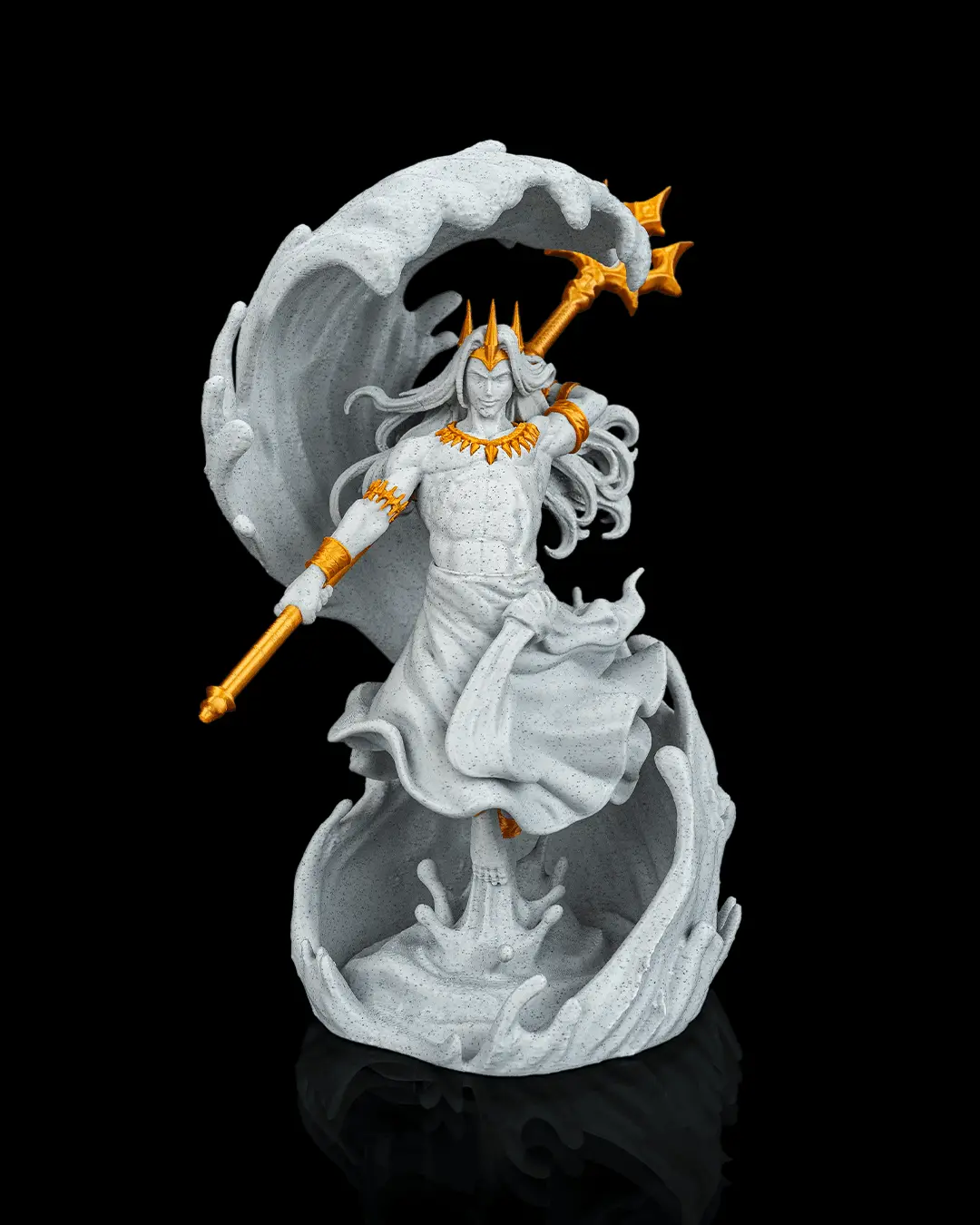 Greek God Poseidon Plastic Statue, Lightweight Smooth Desk Sculpture, Home Decor Gift for Fine Art Display, Figure